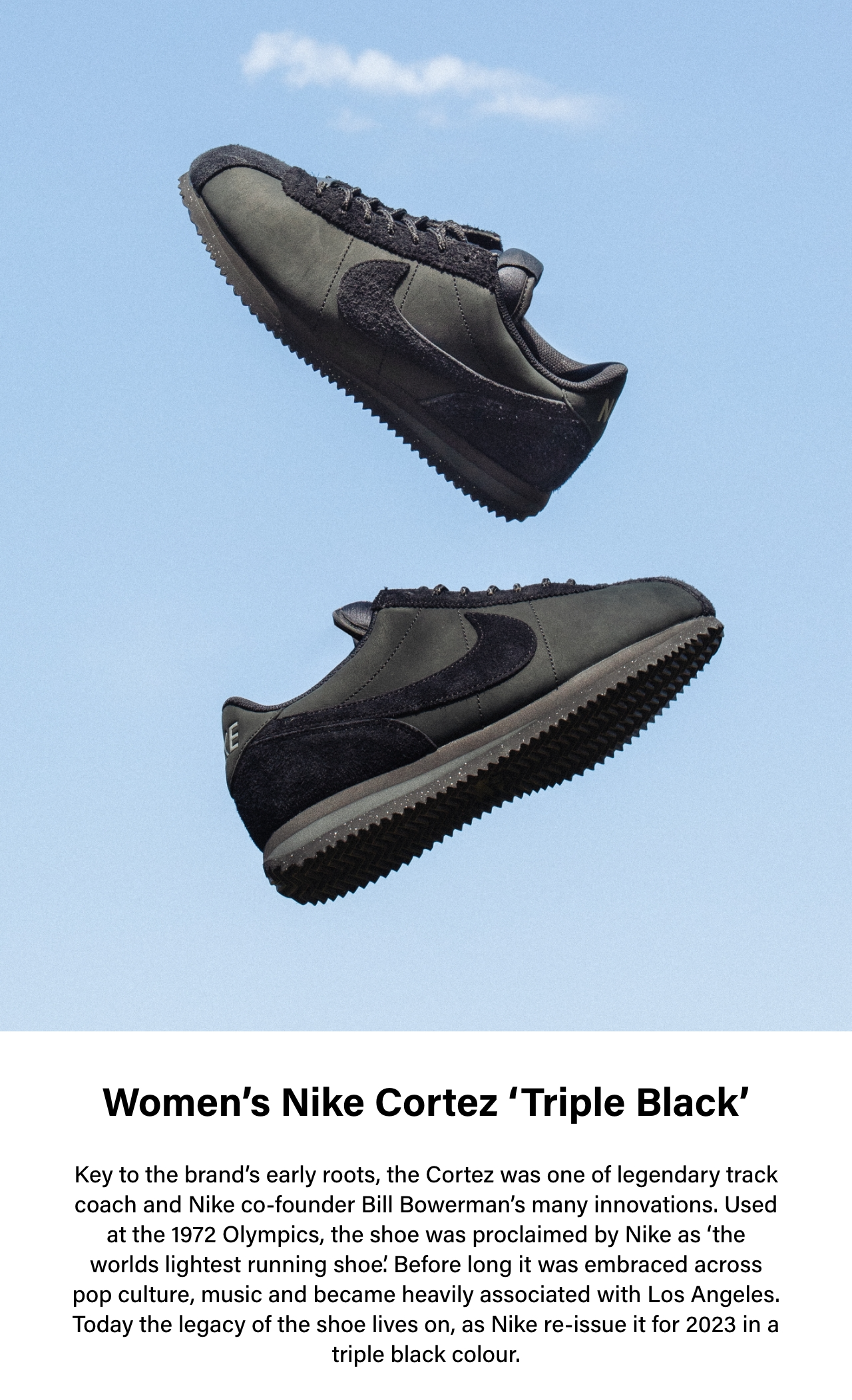 Nike cortez sale triple black nylon