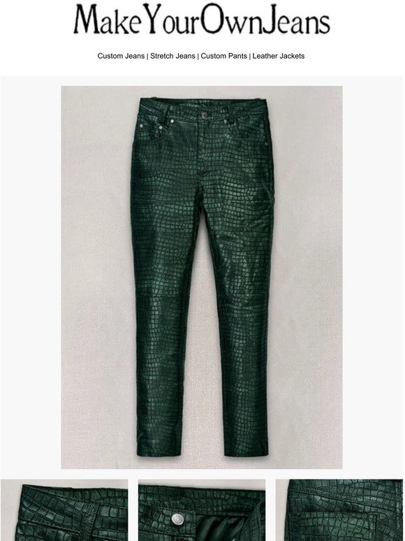 Make Your Own Jeans: Croc Metallic Green Leather Pants - Jeans Style ...