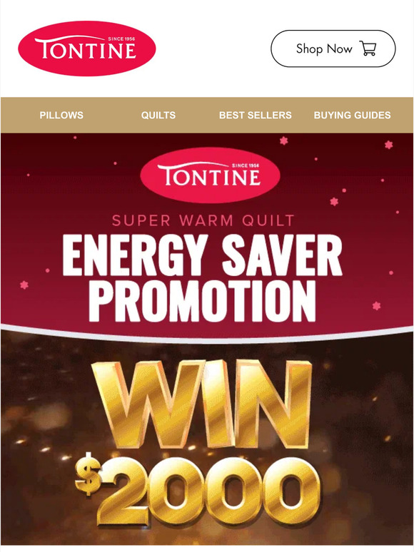 Tontine Introducing Tontine Energy Saver Quilt Now Available at Harris Scarfe Milled