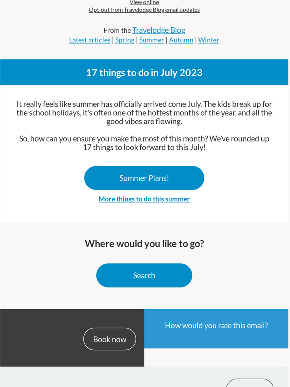 Travelodge 17 things to do in July 2023 Milled