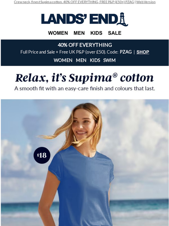 Lands End Stock up & save Supima Tees £18 Milled