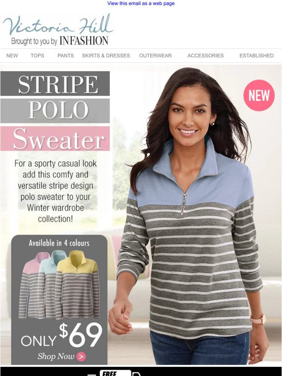 NEW Arrival | Stripe Polo Sweater
