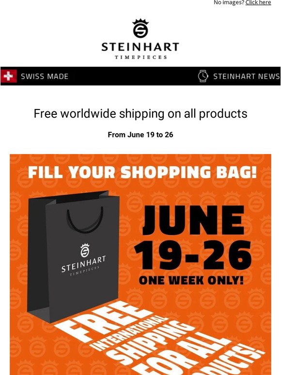 Now! Worldwide free shipping at Steinhart Watches
