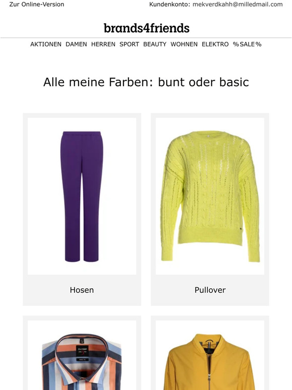 Bunt oder basic: -75% Rabatt auf Fashion in deiner Lieblingsfarbe!