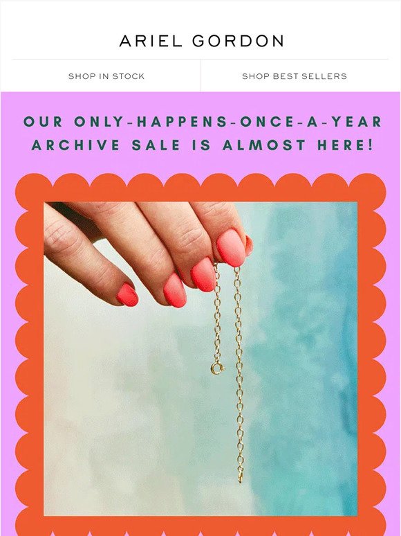 Mark Your Calendars, Our Archive Sale Starts This Friday ⏰