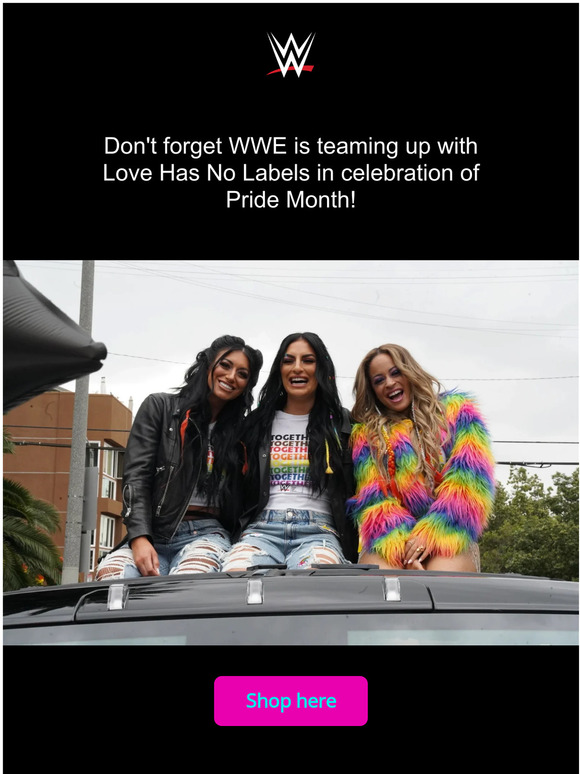 WWE Shop Join WWE & Love Has No Labels in honor of Pride Month before