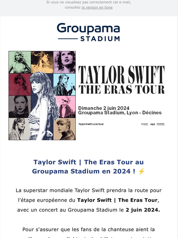 Olympique Lyonnais Taylor Swift The Eras Tour en concert à LyonDécines ! 💣 Milled