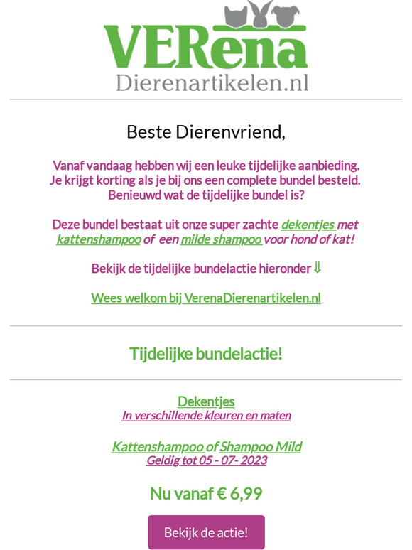 Een speciale actie voor een speciaal iemand! 🐩🐈️