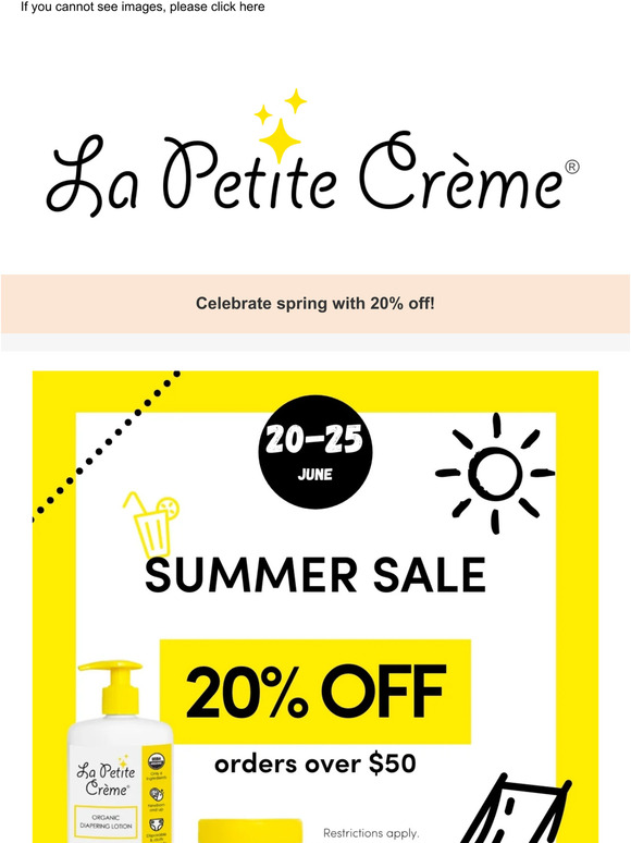 ☀️🌻 La Petite Creme summer sale is on | 20% OFF 🌻☀️