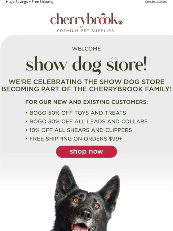 Show Dog Store Email Newsletters Shop Sales Discounts and