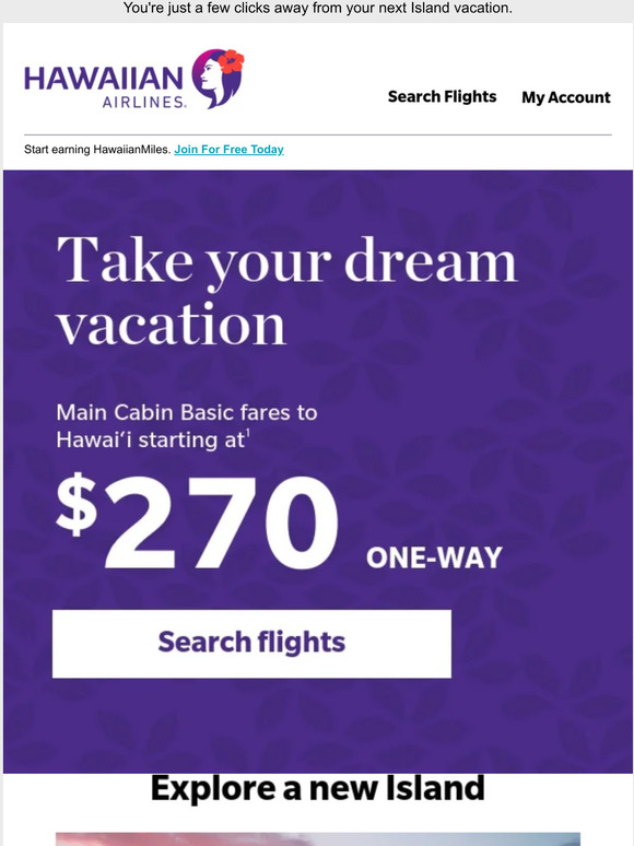Find your Hawai‘i flight with today's fares