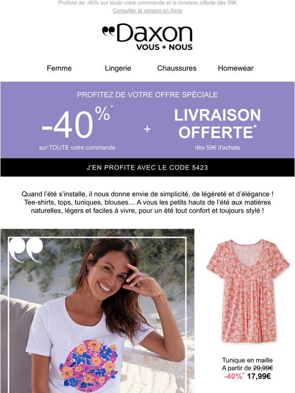À vous les petits hauts de l’été avec votre offre exclusive !