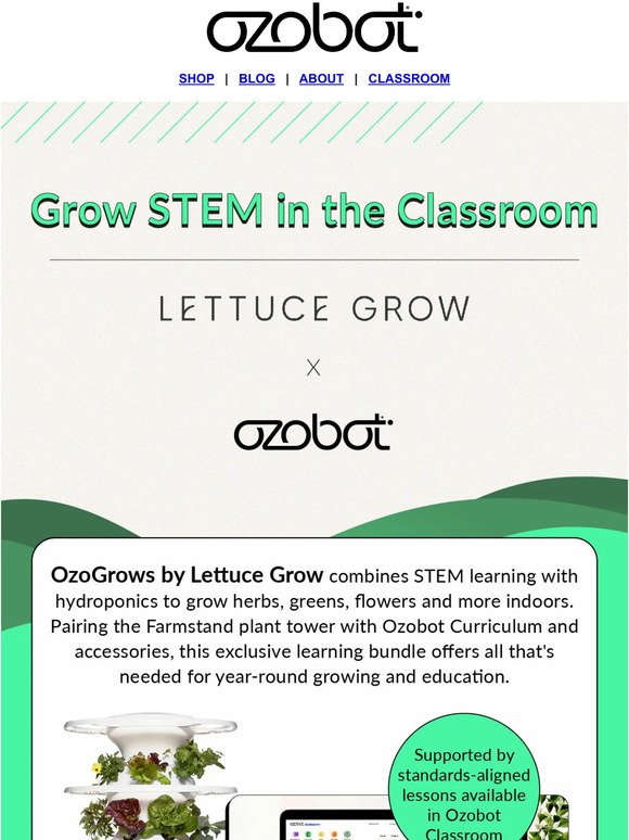 Introducing Lettuce Grow x Ozobot 🌿🤖📚