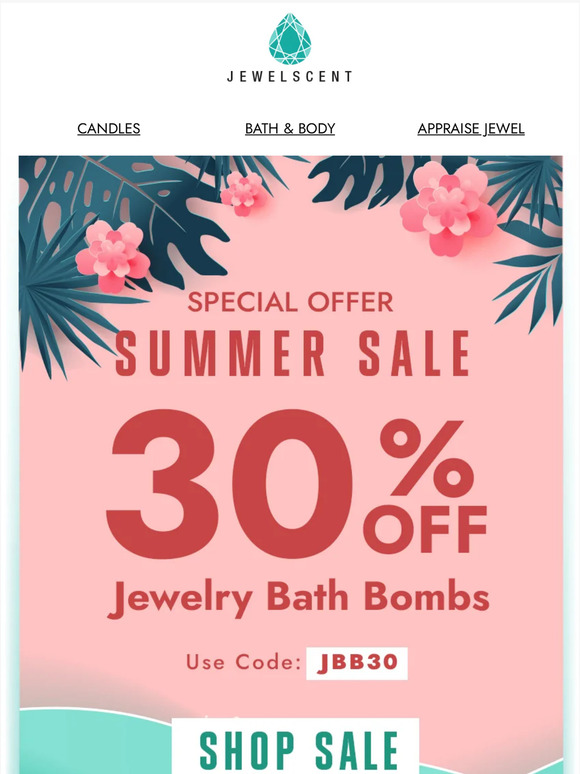Summer Refresh: 30% Off Jewelry Bath Bombs