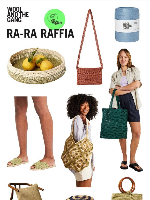Wool and The Gang Ra-Ra Raffia Bucket Bag