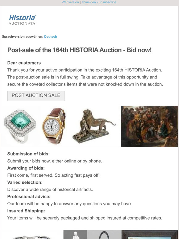 Post-sale of the 164th HISTORIA Auction - Bid now!