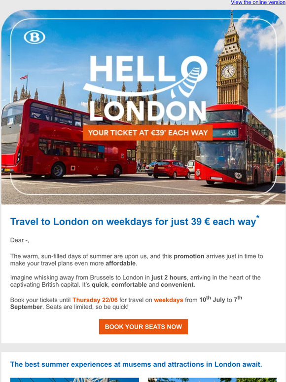 €39 Flash Sale: Explore London on a Budget—Book until 22/06