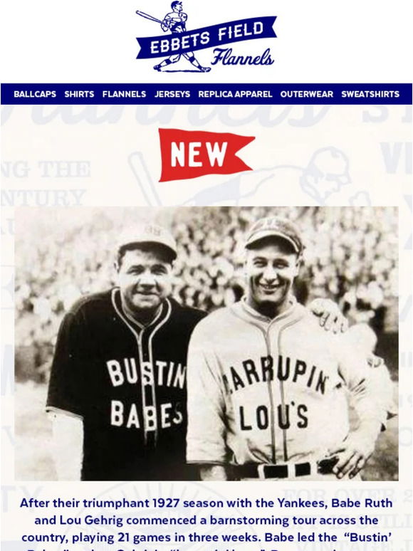 Ebbets Field Flannels Larrupin' Lou's 1927 Home Jersey