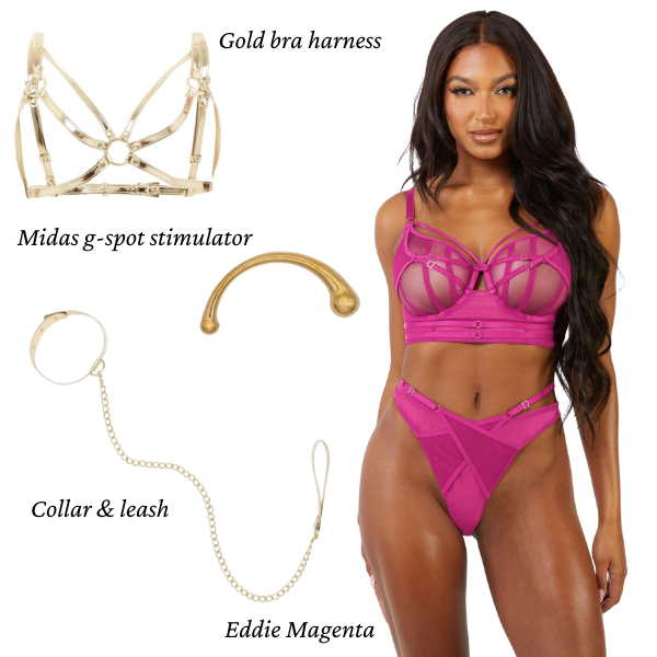 Regalia Open Harness Bra Gold