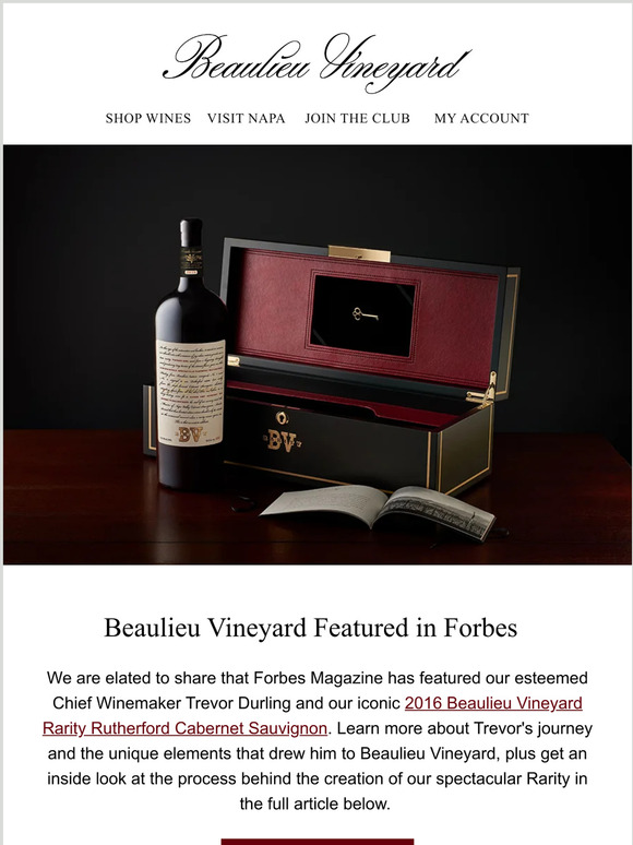 Forbes Magazine Celebrates Our Iconic Rarity Cabernet Sauvignon