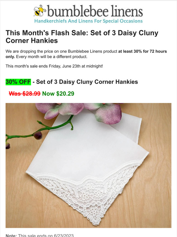 Swiss Lily of the Valley Cluster Ladies Handkerchief