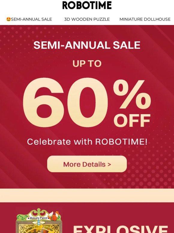 Semi-Annual Sale - Up to 60% off