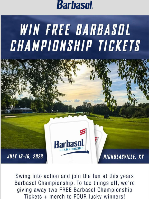 🎁 Win free Barbasol Championship tickets! 🏌️‍♂️
