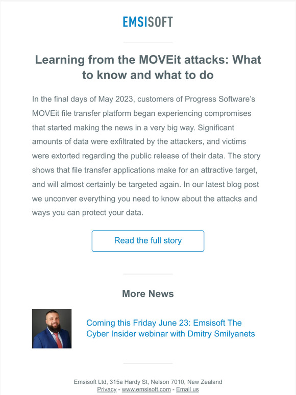 Learning from the MOVEit attacks: What to know and what to do