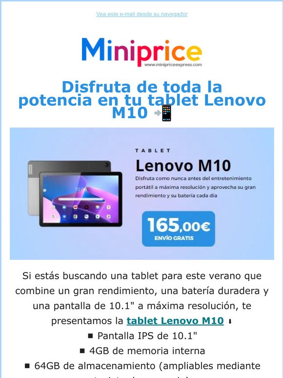 Tablet Lenovo M10: el rendimiento diario que necesitas 📲