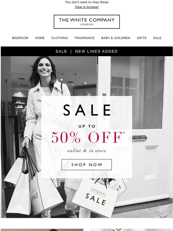 New lines added to Sale | Up to 50% off