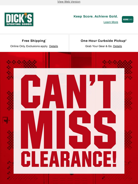 Dick's Sporting Goods Clearance is happening now Milled