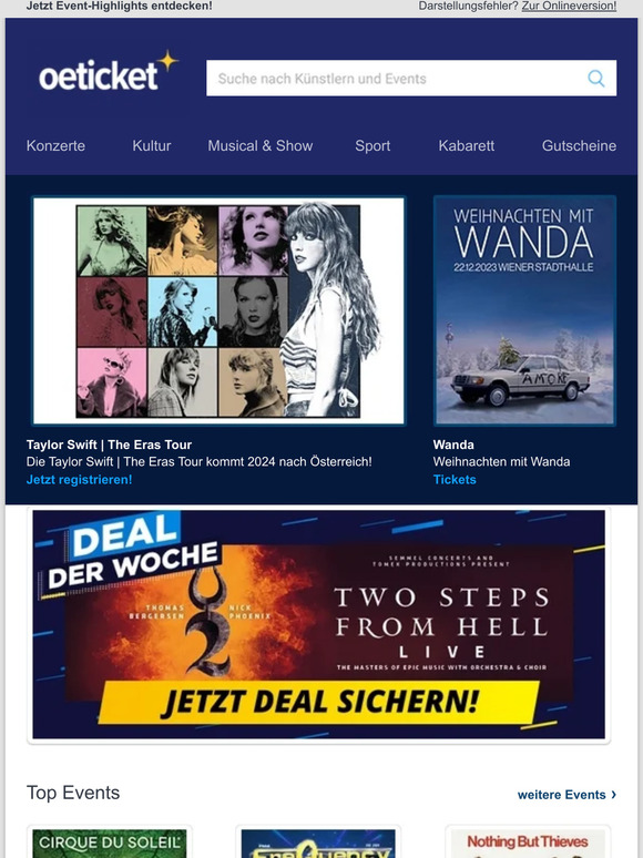 Taylor Swift | The Eras Tour - und viele weitere Event-Highlights!