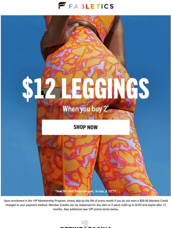 Fabletics - 🔥2 Leggings for $24 when you become a VIP member🔥 Choose any  2 pairs for a limited time! Hurry, they are going fast!