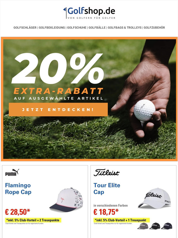 🏌️⛳️ Greifen Sie zu Ihrem perfekten Look! 20% Extra-Rabatt auf alle lagernden Golfschuhe und lagernde Golfbekleidung ⚡️🔥