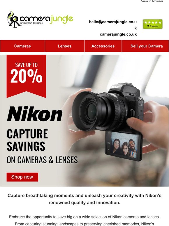 Capture the moment with savings on Nikon cameras and lenses ⚡