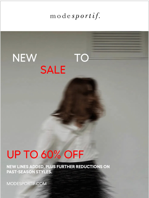 NEW TO SALE! Plus, Further Reductions On Past-Season Styles