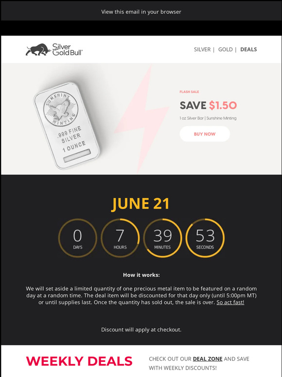 ☀️Flash Sale: 1 oz Silver Bar | Sunshine Minting☀️