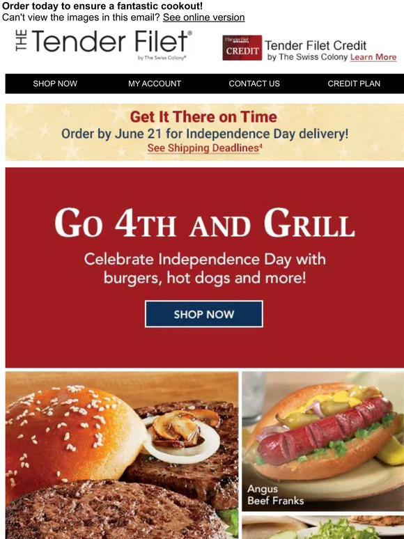 Tender Filet Last Day for July 4th Delivery Milled