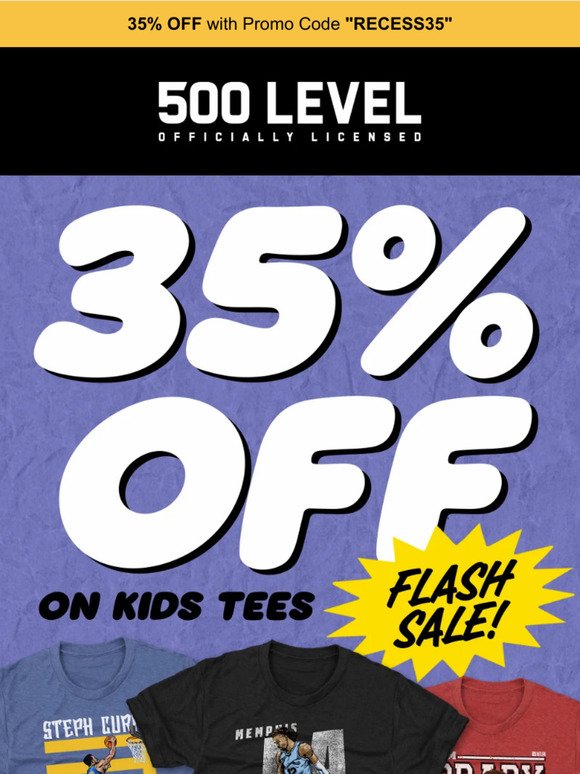 35% OFF Kids Tees Flash Sale!