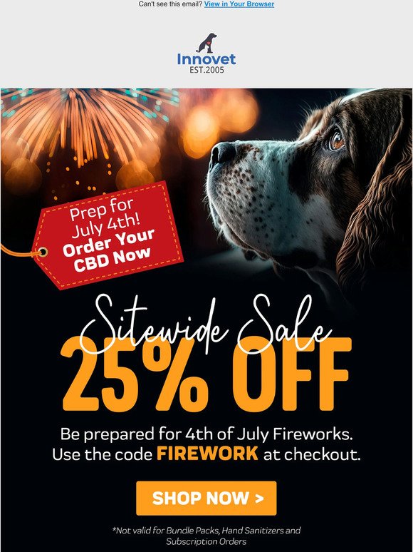 Pre-4th of July Sale: 25% Off All Products - Make This 4th Stress-Free for Your Pets 🐾