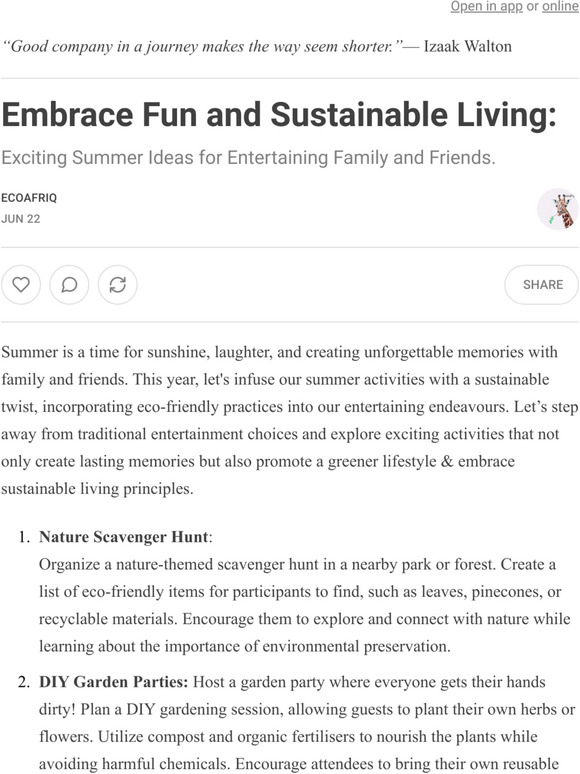 Embrace Fun and Sustainable Living: