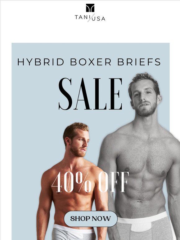 Save 40% off Hybrid Boxer Briefs! 🙌