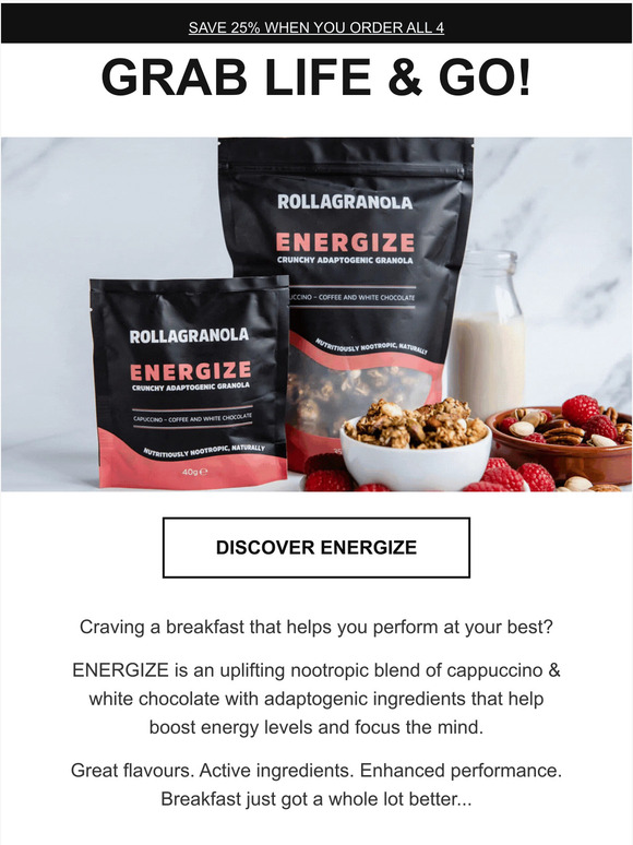Energize your day with 25% off adaptogenic granola