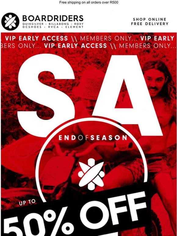 VIP SALE NOW ON…and you’re a member. Shop Quiksilver SALE NOW.