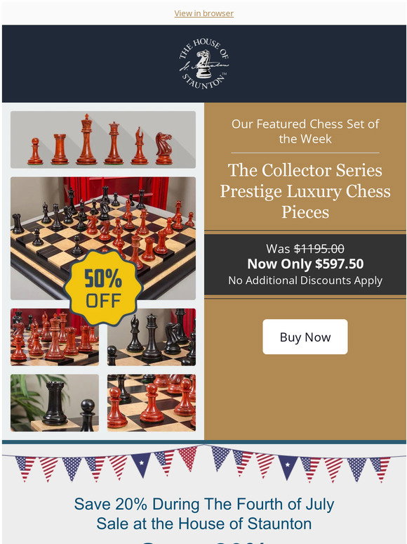 CLEARANCE - The Collector Series Prestige Luxury Chess Pieces