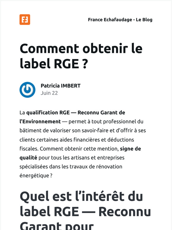 [Nouvel article] Comment obtenir le label RGE ?