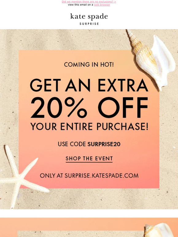 Kate Spade Surprise Coupon - 20% Off - November 2023