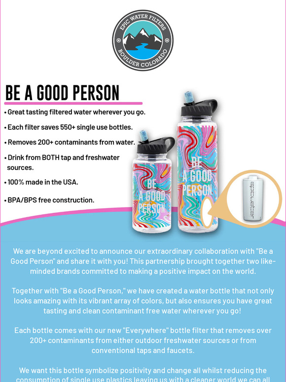 💦NEW Bottle Drop with Be A Good Person!