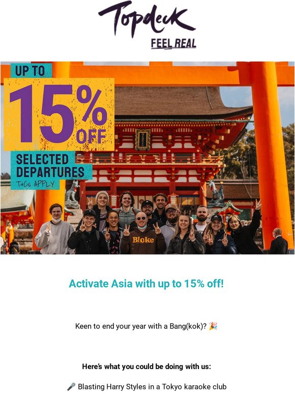 Save up to 15% on ASIA