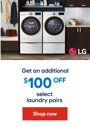 Get an additional $100 OFF select laundry pairs.